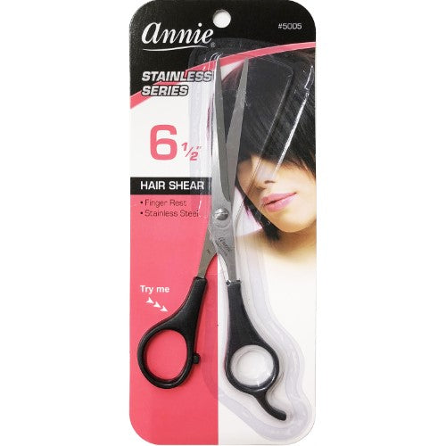 ANNIE HAIR SHEARS BLACK 6.5" #5005
