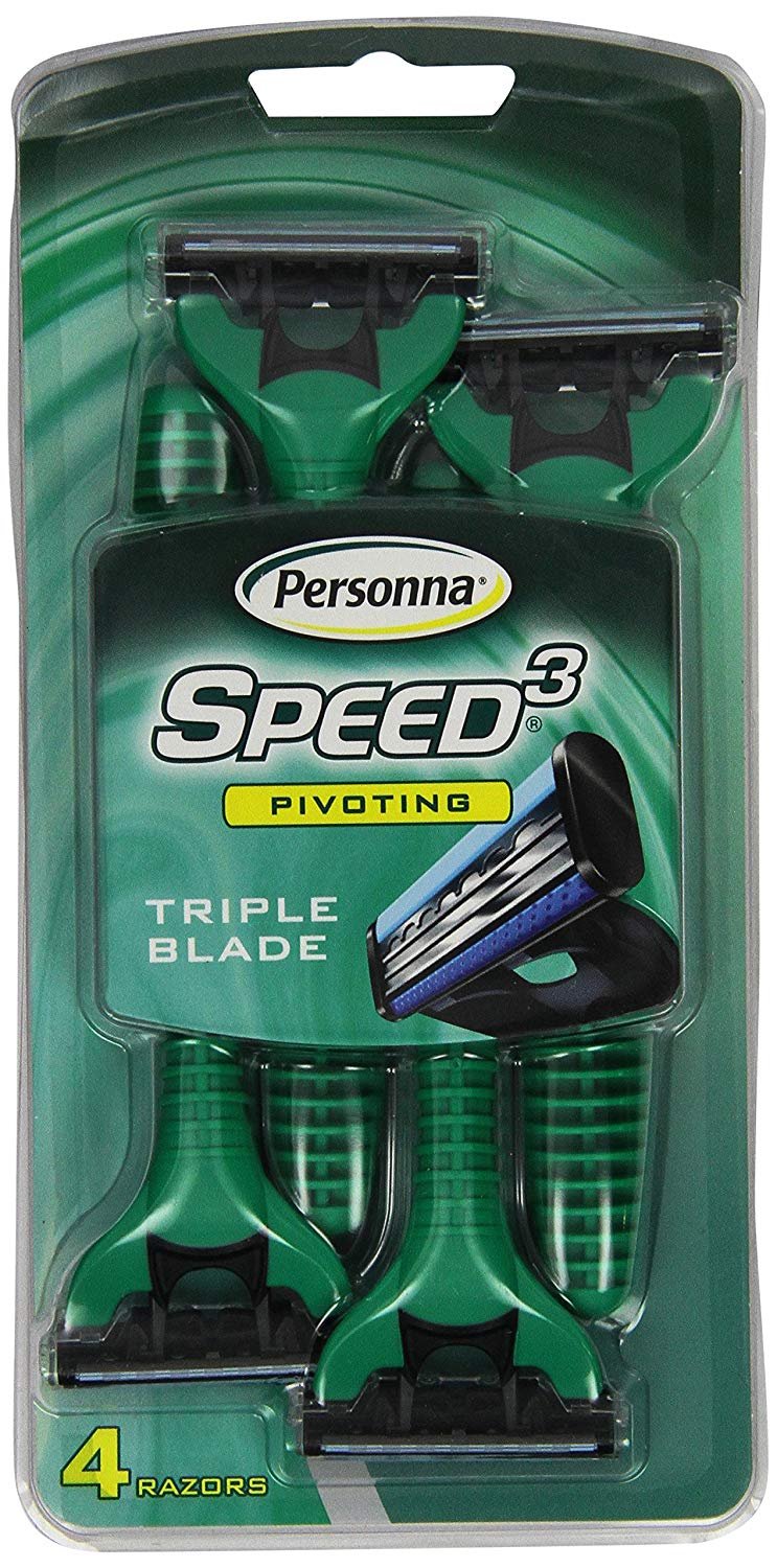 PERSONNA 3 BLADE DISP PIVOTING LUB W/R/GRIP 4