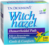 TN DICKINSONS WITCH HAZEL HEMORRHDAL PADS 100
