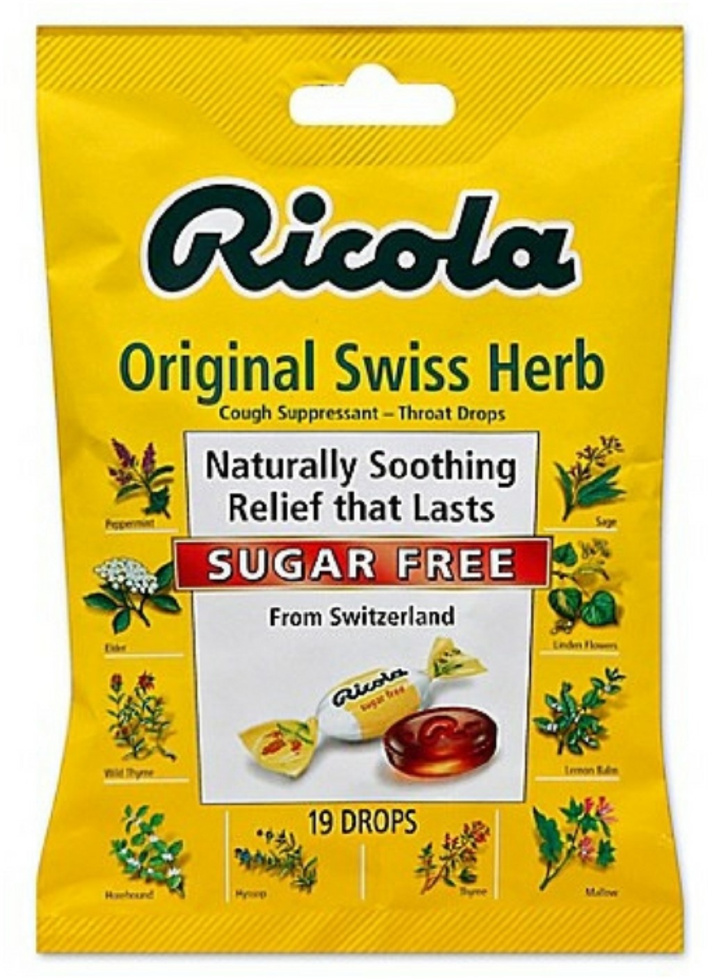 RICOLA COUGH DROP MT HERB SUGAR FREE 19