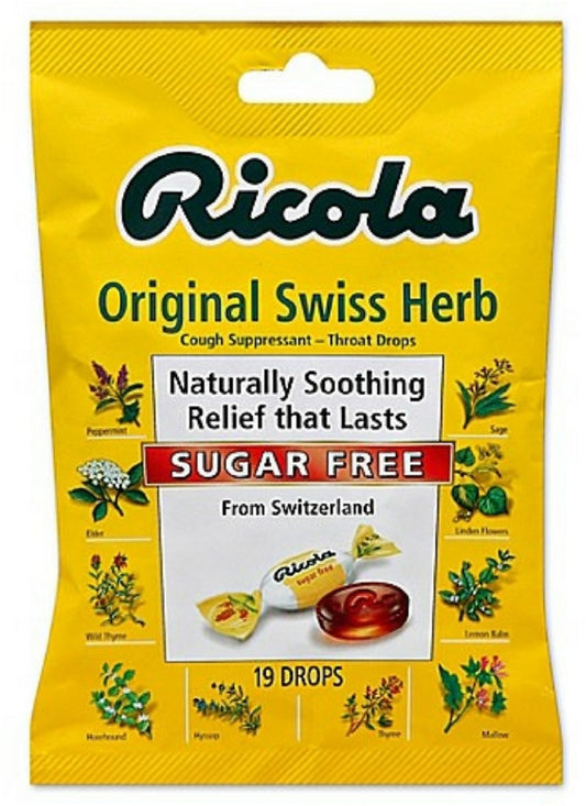 RICOLA COUGH DROP MT HERB SUGAR FREE 19