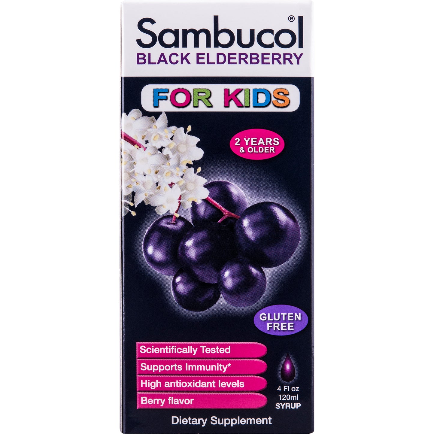 SAMBUCOL BLACK ELDERBERRY KIDS SYRUP 4 OZ