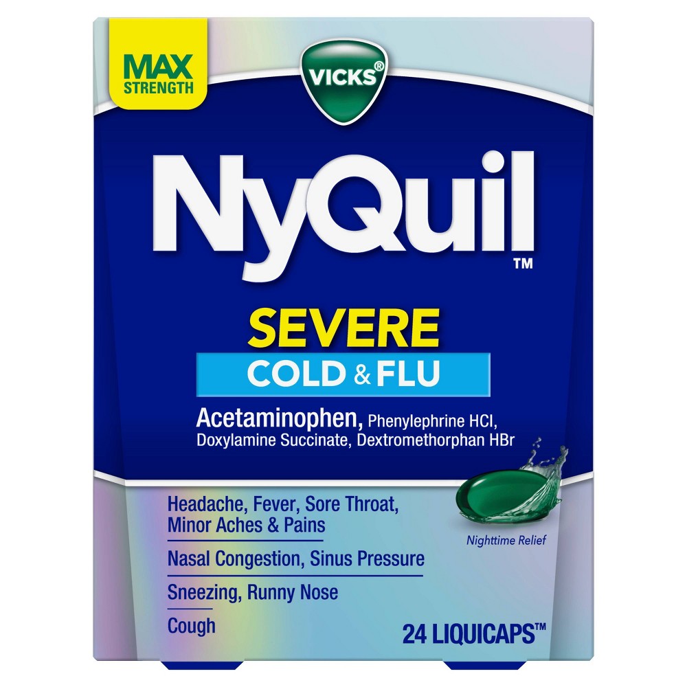 NYQUIL SEVERE COLD & FLU LIQUICAPS 24