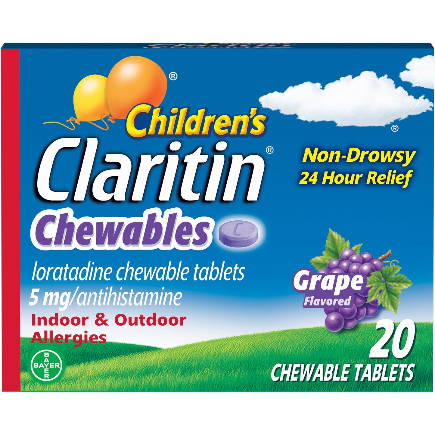 CLARITIN CHILDREN 24HR CHEW TAB 5 MG GRAPE 20