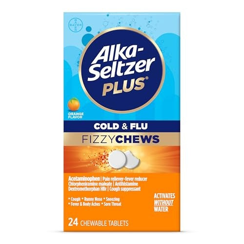 ALKA SELTZER + FIZZY CHEW CLD & FLU ORANGE 24