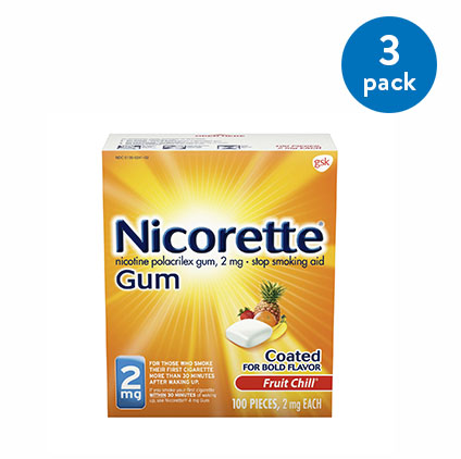 NICORETTE GUM FRUIT CHILL COATED 2 MG 100
