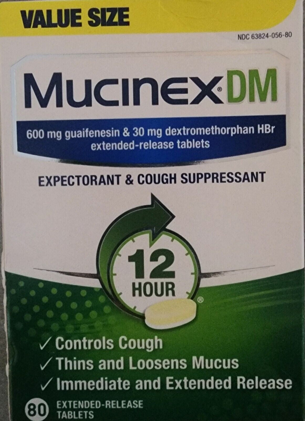 MUCINEX DM ER TAB 600/30 MG 80 BI-LAYER