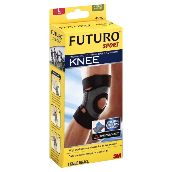 KNEE BRACE SPORT OP BLACK LG 17-19" FUT