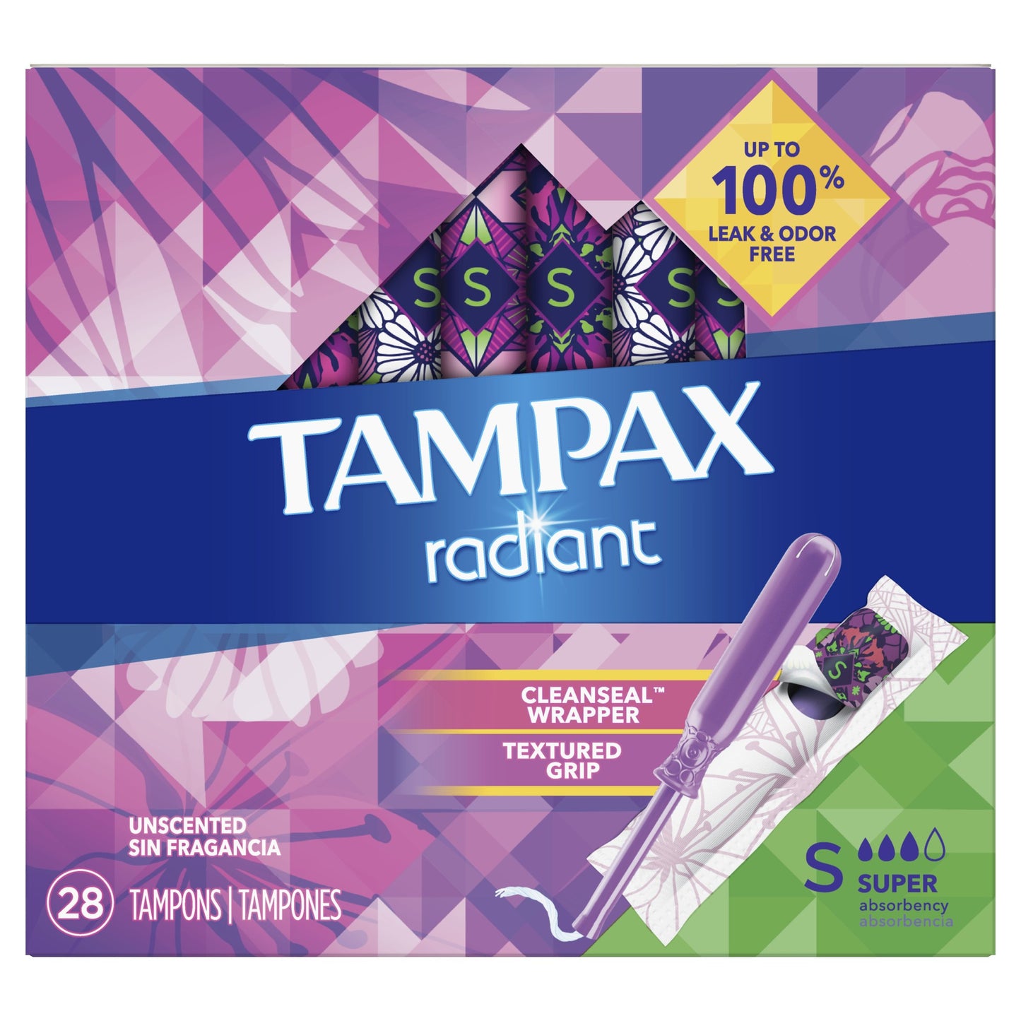 TAMPAX RADIANT UNSCENTED SUPER 28