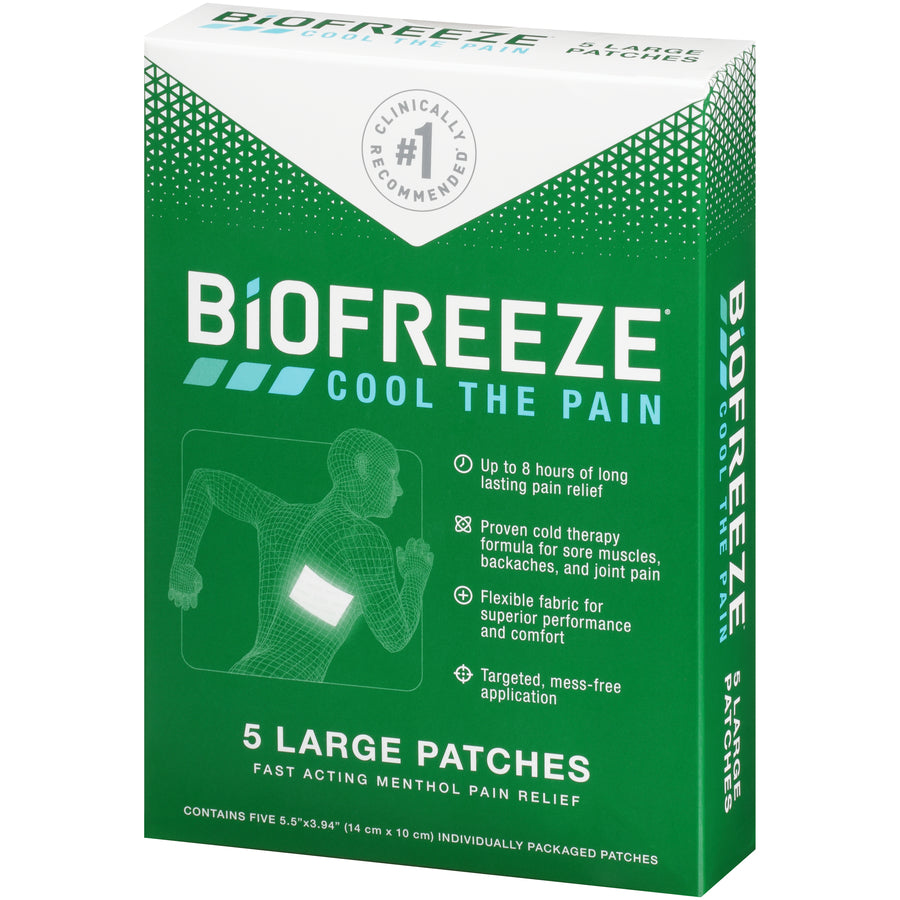 BIOFREEZE PAIN RELIEVING PATCH 4" X 5.5" 5