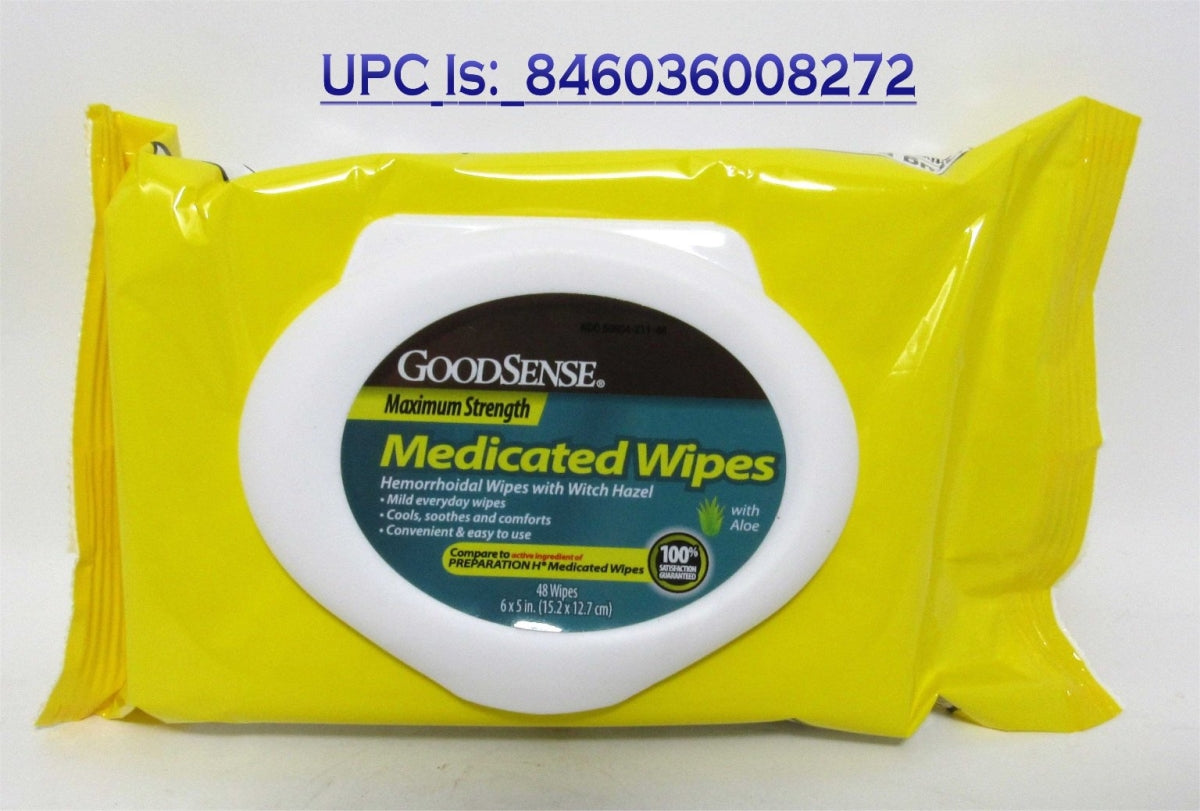GS MEDICATED HEMORRHOIDAL WIPES POUCH 48