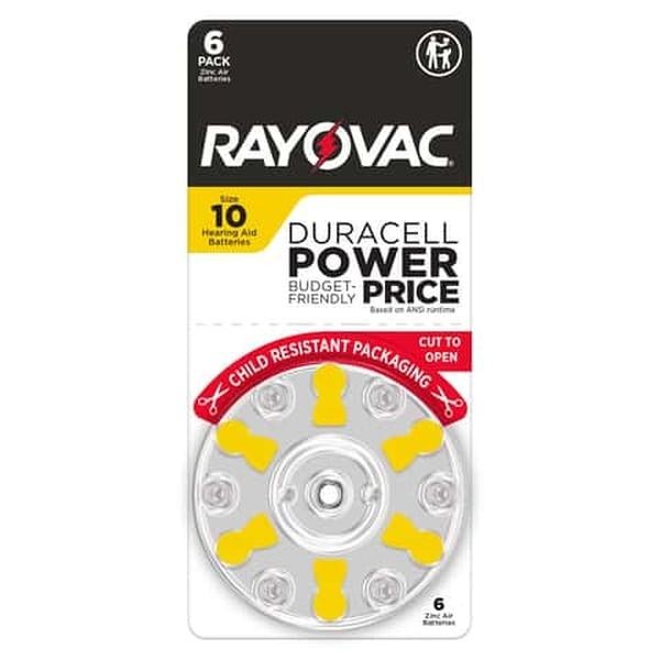 RAYOVAC ZINC HEARING AID BATT #10CR-6ROVUS.01