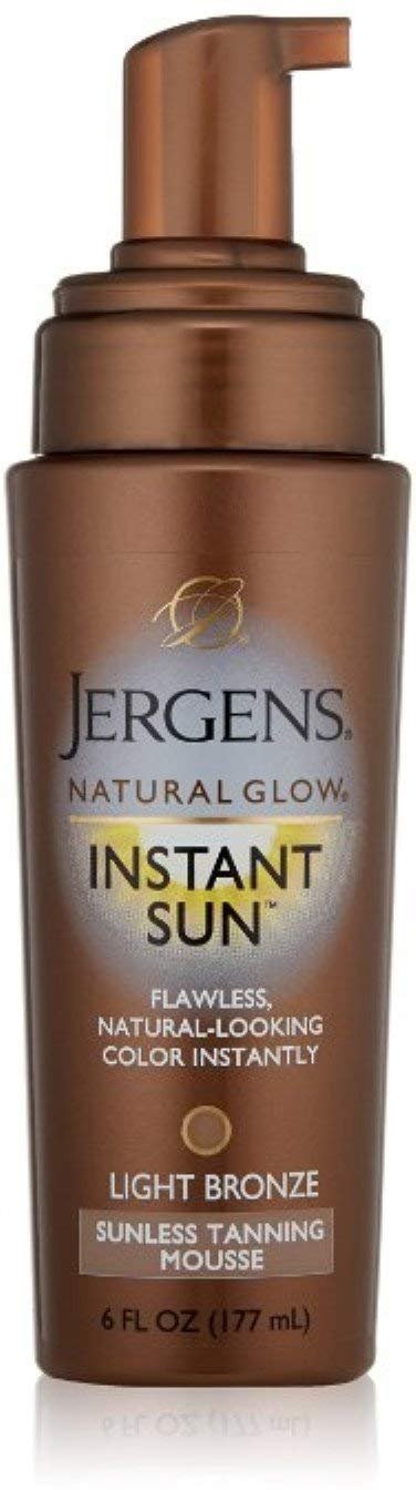 JERGENS NATURAL GLOW INST SUN MOUSSE LT 6 OZ