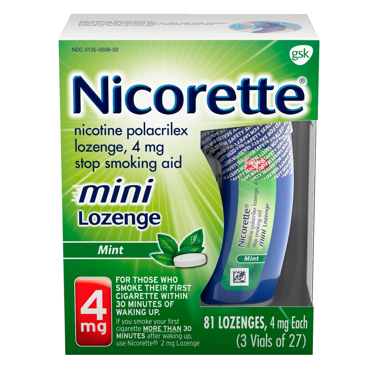 NICORETTE MINI LOZENGE 4 MG 81 MINT
