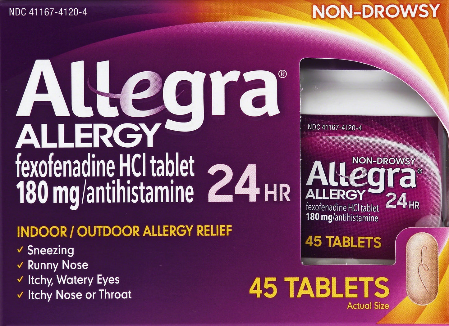 ALLEGRA ADULT 24 HR TAB 180 MG 45 OTC