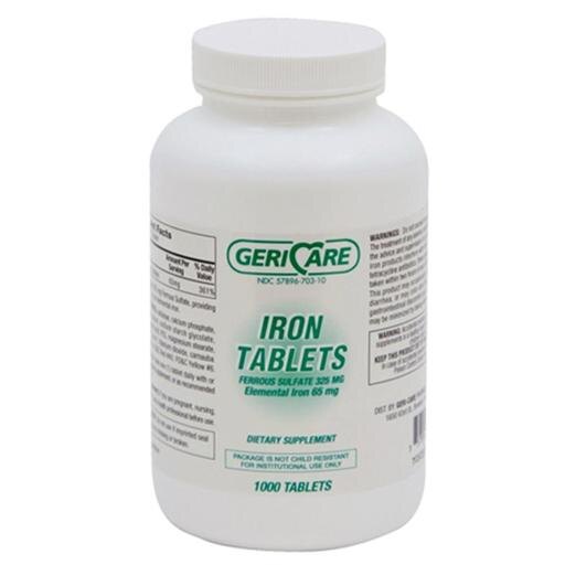 FERROUS SULFATE TAB 325 MG 1000 GERICARE