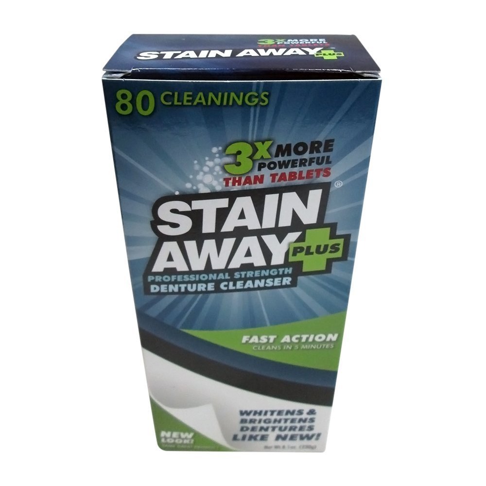 STAIN AWAY PLUS DENTURE CLEANSER 8.1 OZ