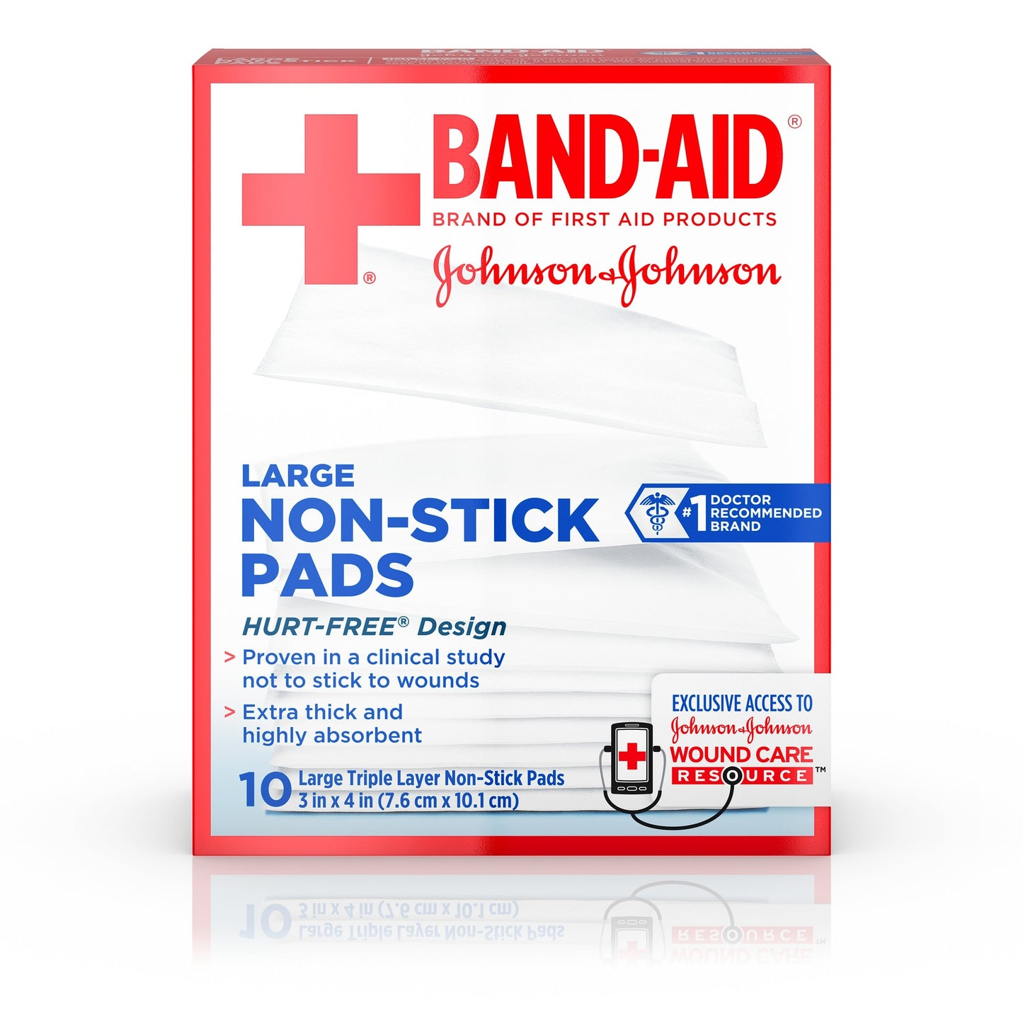 BAND AID FA NONSTICK PAD 3 X 4" (10)