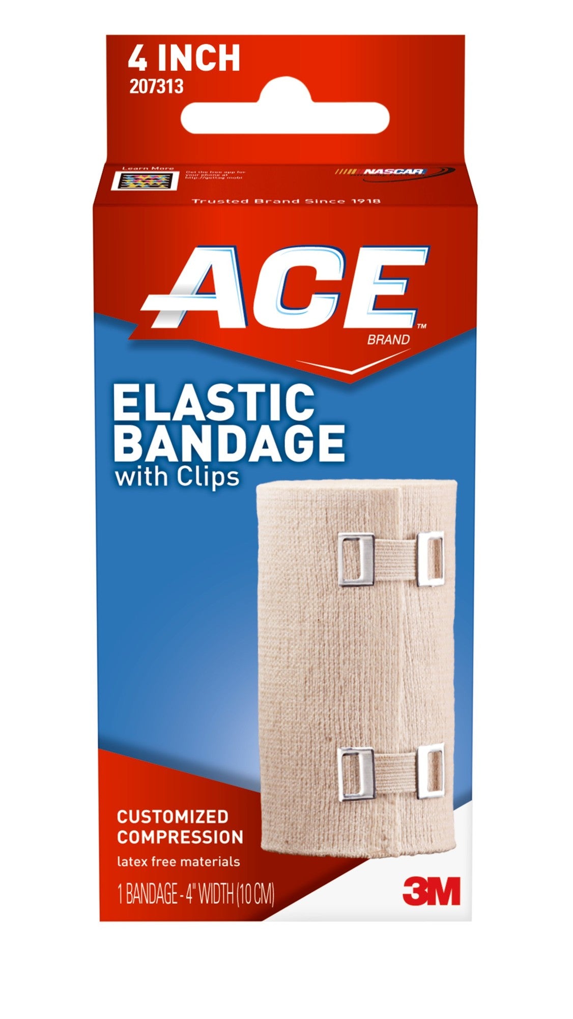 BANDAGE ELASTIC W/CLIPS E-Z BEIGE 4" X 5' ACE