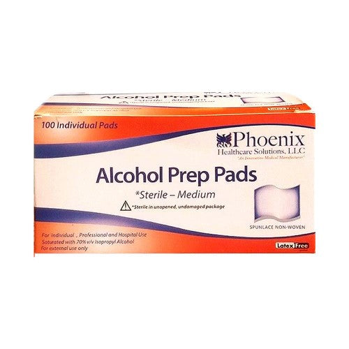 ALCOHOL PREP PADS PHEONIX BX/100