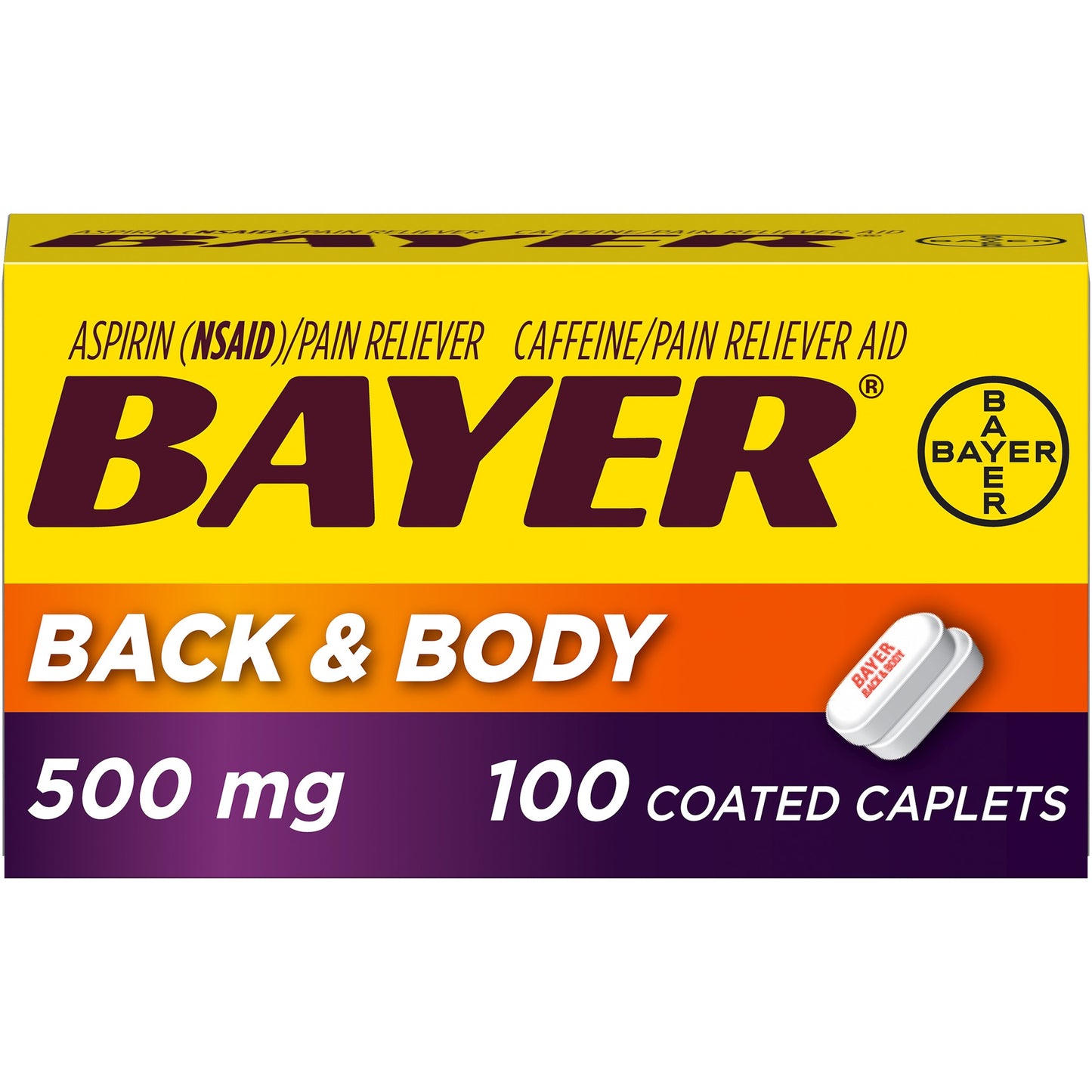 BAYER X/STR BACK & BODY PAIN CAPLET 100