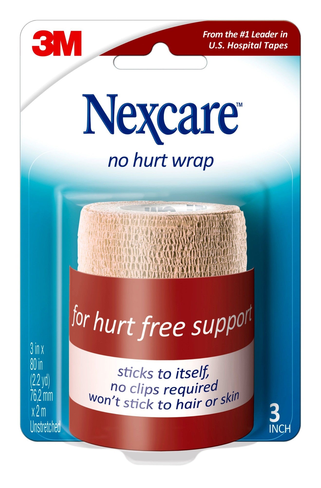 NEXCARE ATHLETIC WRAP SELF-ADH TAN 3" X 2.2"
