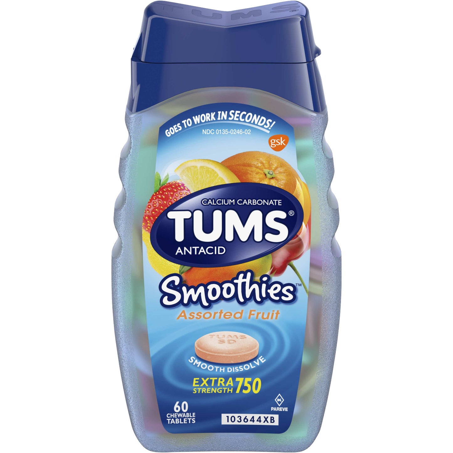 TUMS SMOOTHIES ASSORTED FRUIT 60