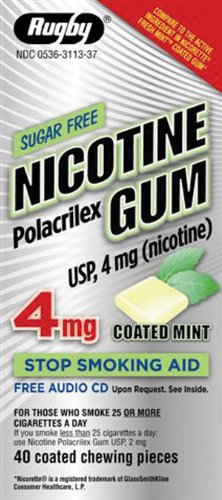 NICOTINE GUM MINT COATED 4 MG 40 (OTC) RUGBY
