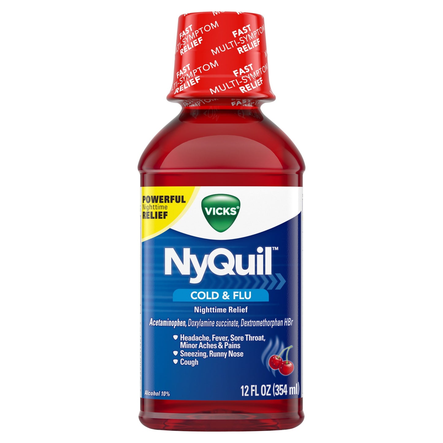 NYQUIL COLD & FLU NIGHTTIME CHERRY 12 OZ