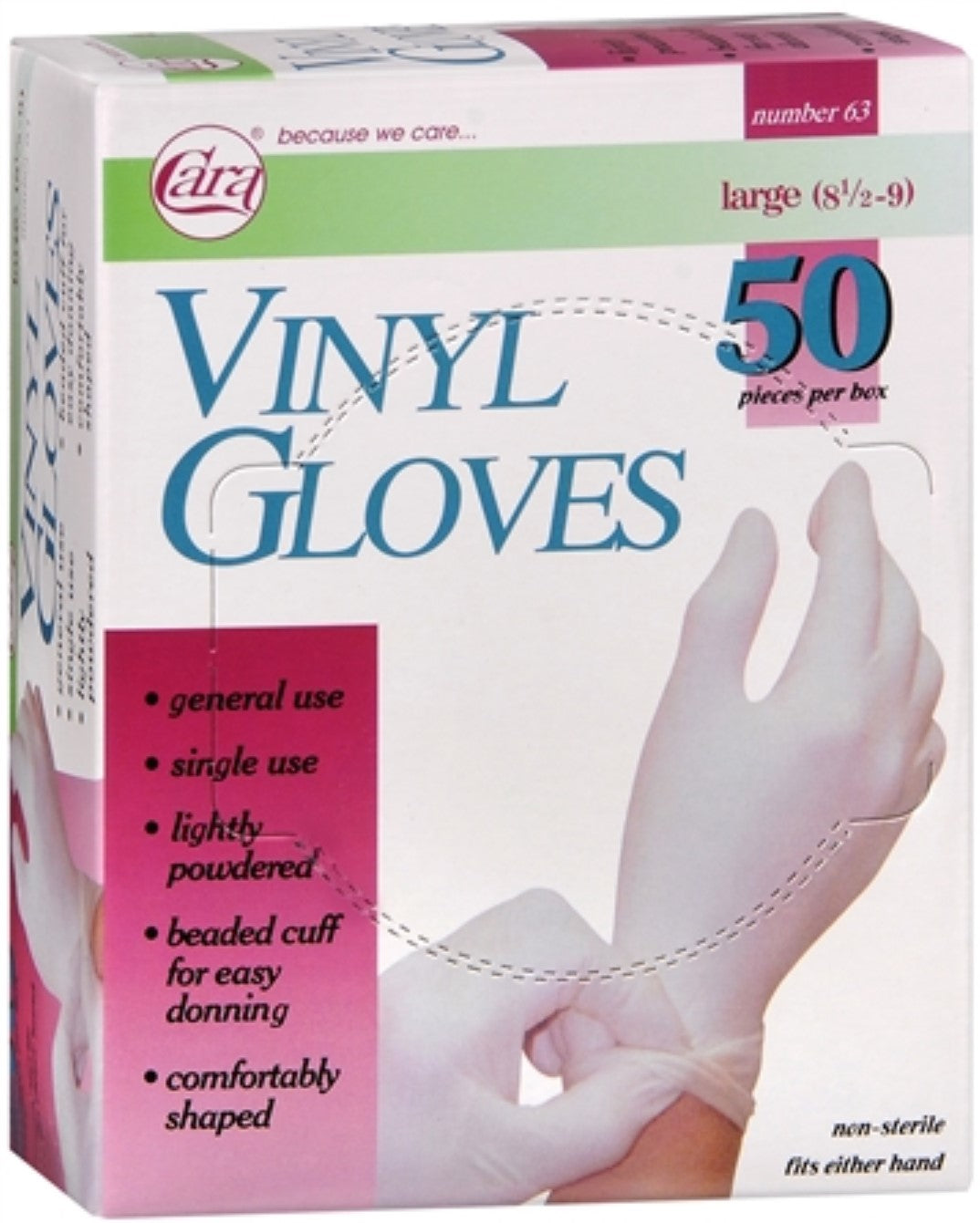 GLOVE VINYL POWDER FREE NS LG 50