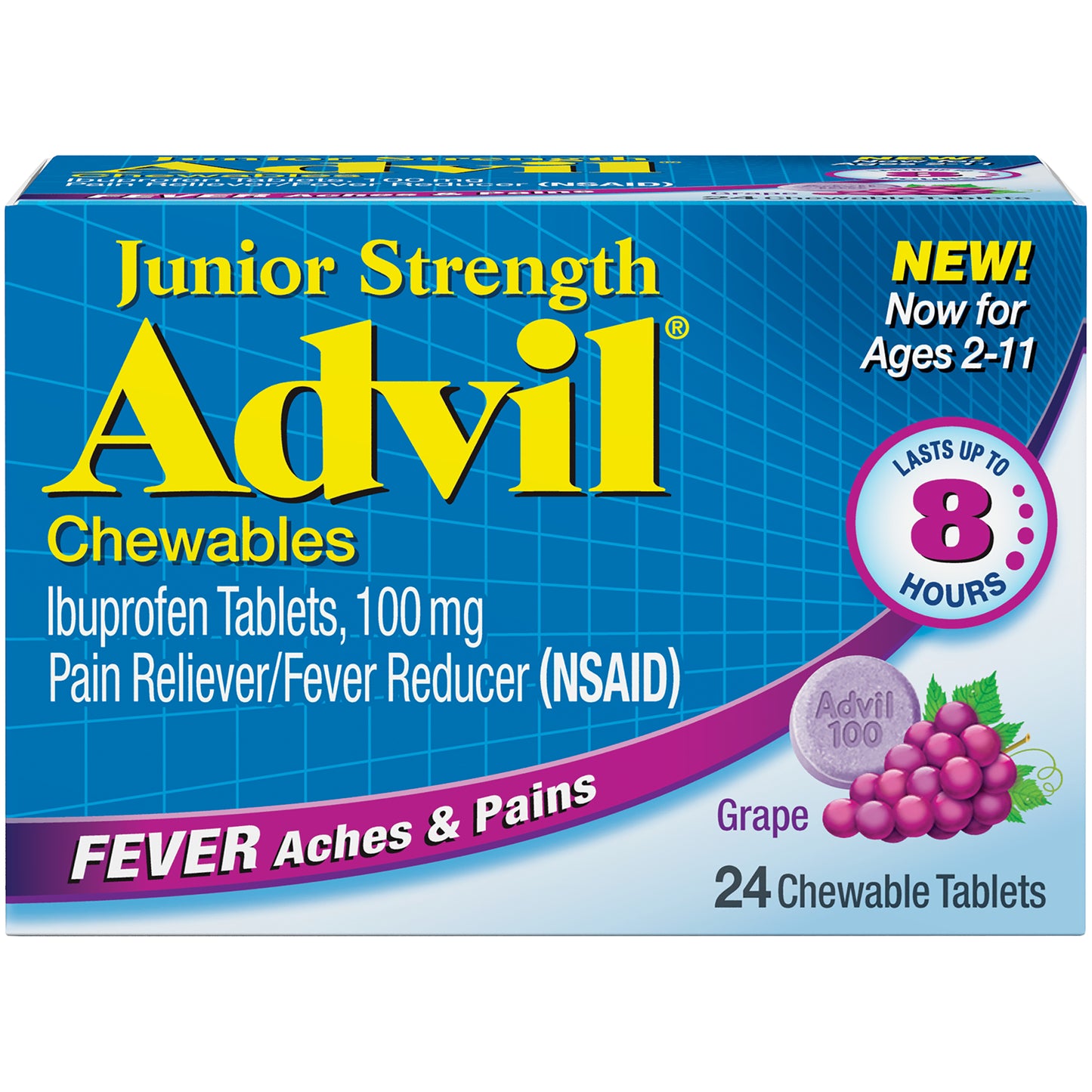 ADVIL JR STRENGTH CHEWABLE GRAPE 24