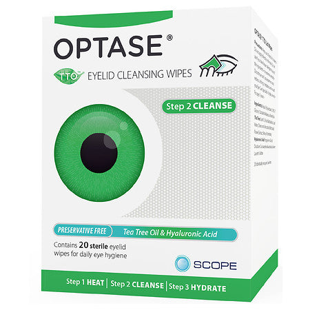 OPTASE TTO EYELID CLEANSING WIPES 20