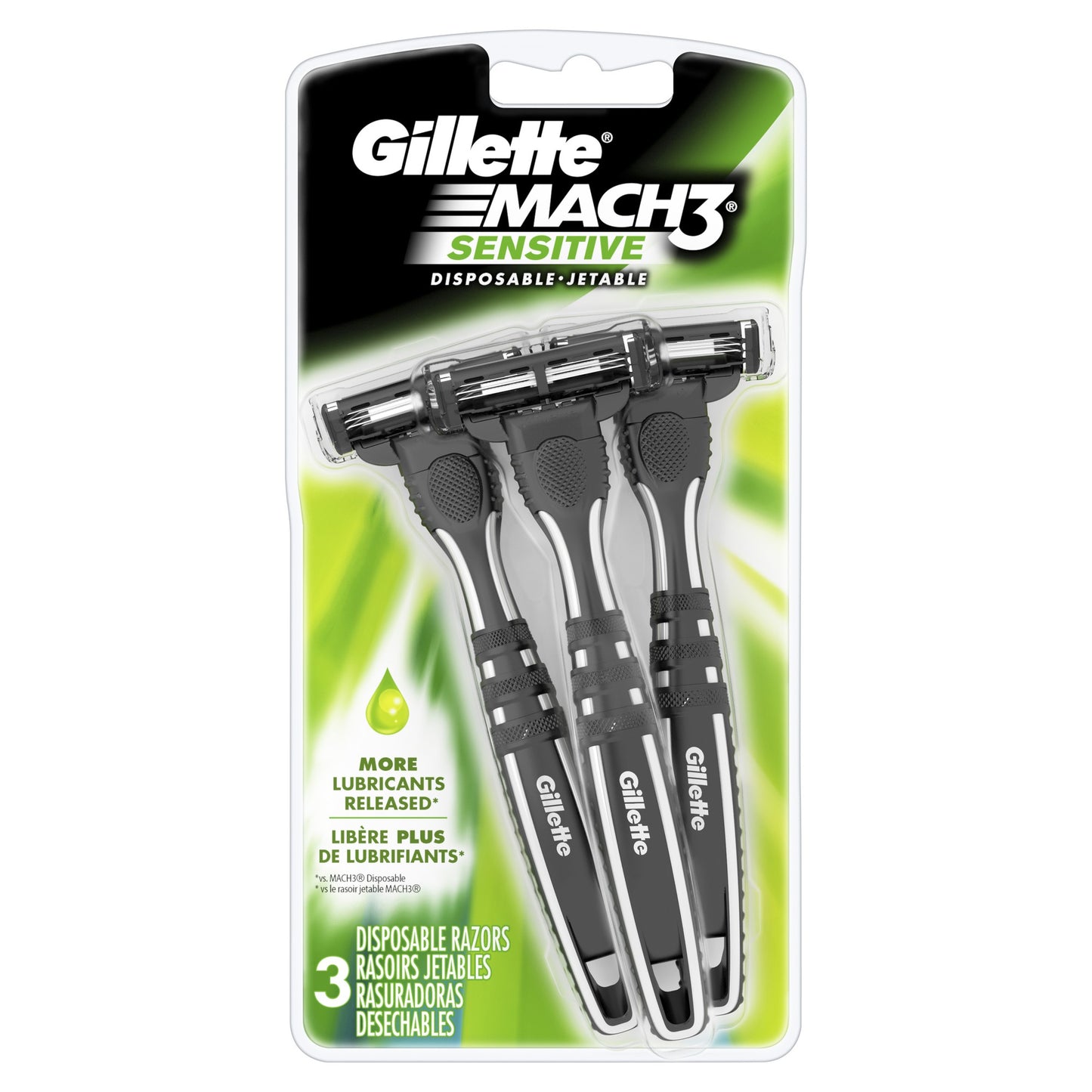 MACH 3 DISPOSABLE RAZOR SENSITIVE 3 PK