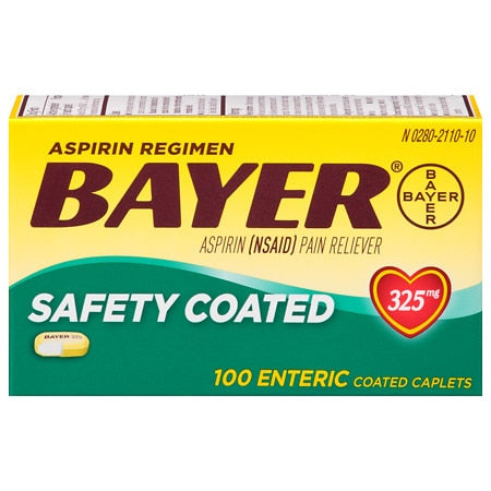 BAYER ASPIRIN CAPLET REG STR EC 325 MG 100