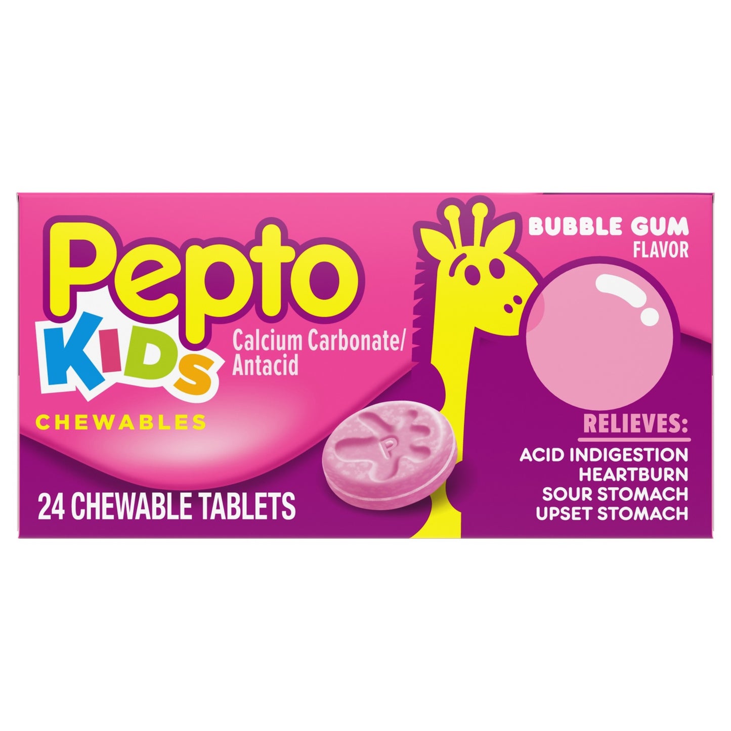 PEPTO CHILDREN CHEW TAB BUBBLEGUM 24