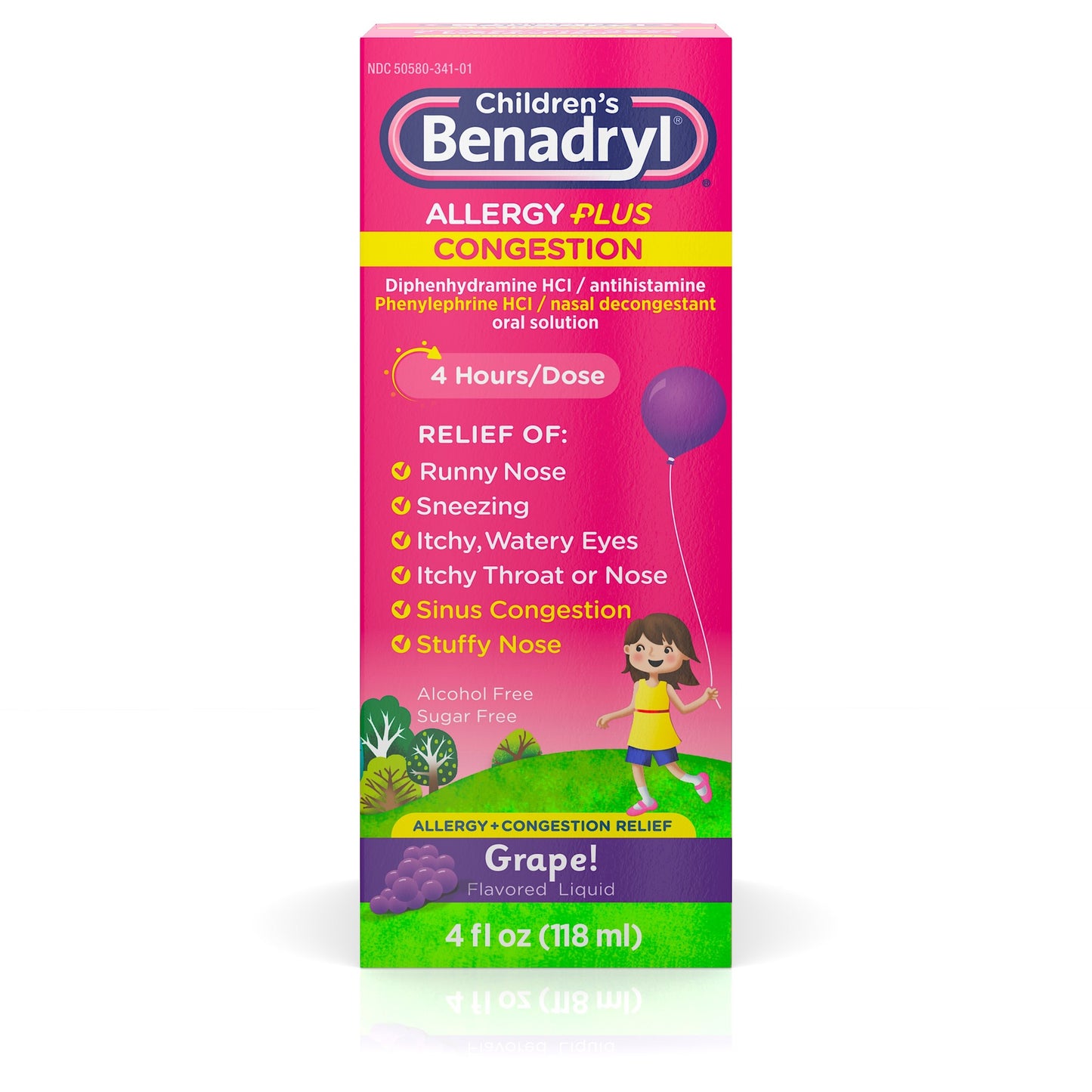 BENADRYL CHILDREN ALLERGY/CONG GRAPE 4 OZ
