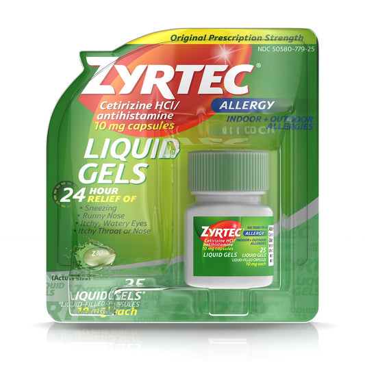 ZYRTEC LIQUID GELS 10 MG 25