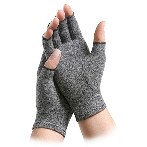 GLOVE ARTHRITIS OPEN FINGER FULL GRAY LG PR