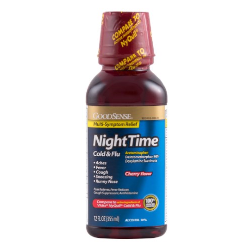 GS NIGHT TIME COLD & FLU CHERRY 12 OZ