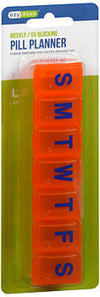 PILL REMINDER WEEKLY 7 COMP AMBER LG