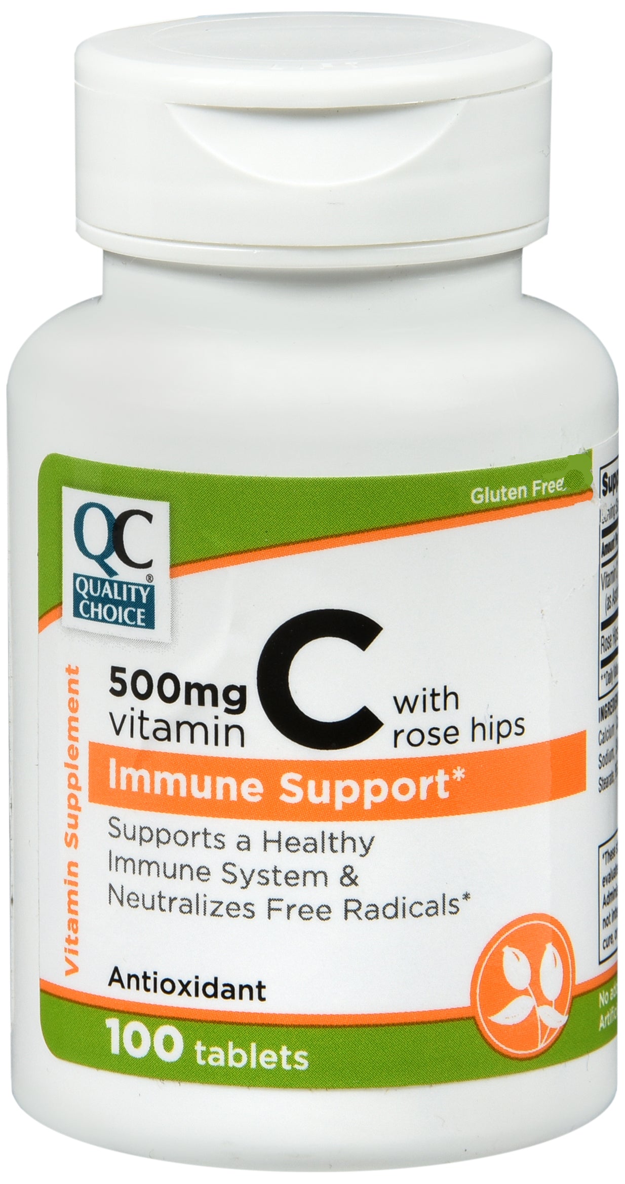 QC VITAMIN C W/ROSE HIPS TAB 500 MG 100