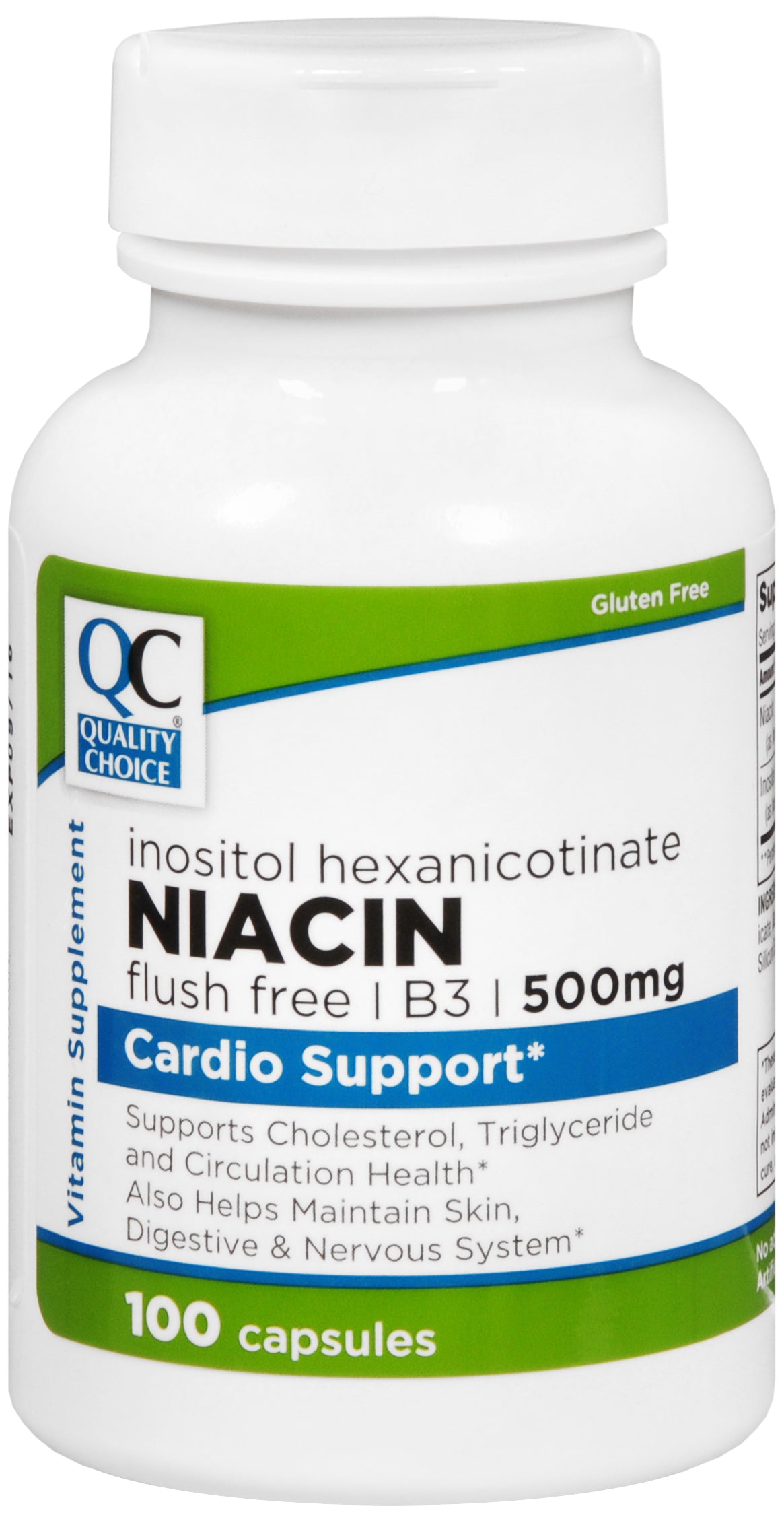 QC NIACIN CAP FLUSH FREE 500 MG 100