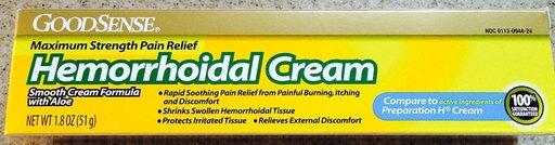 GS HEMORRHOIDAL CREAM MAX STRENGTH 1.8 OZ