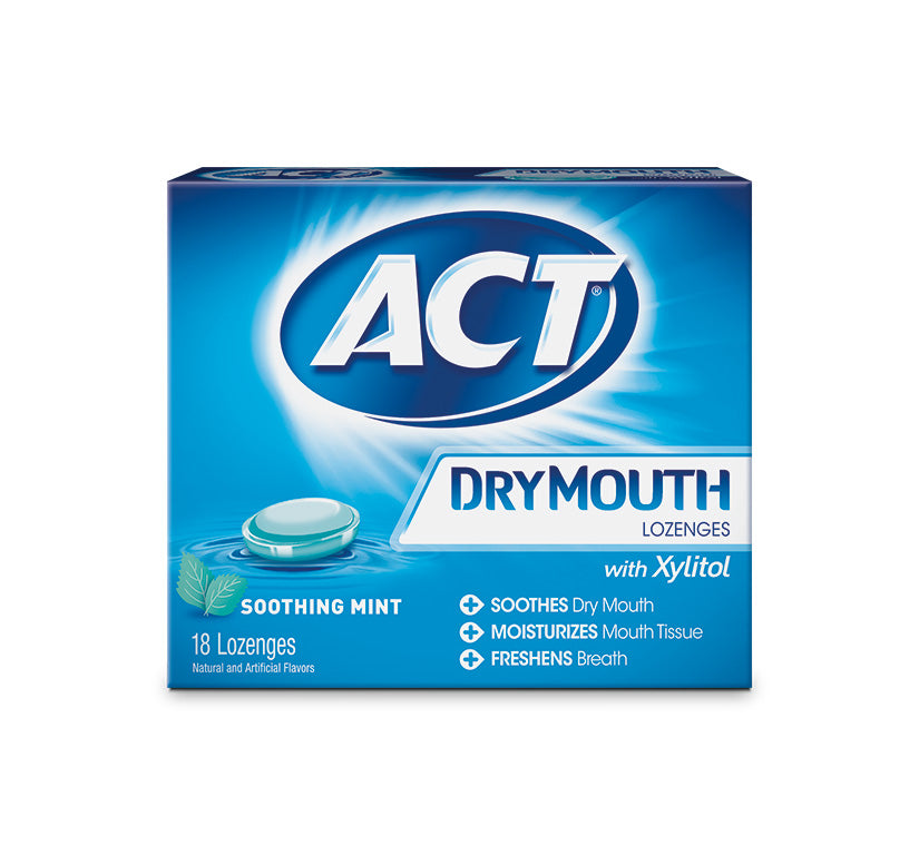 ACT DRY MOUTH SOOTHING MINT LOZENGES 18