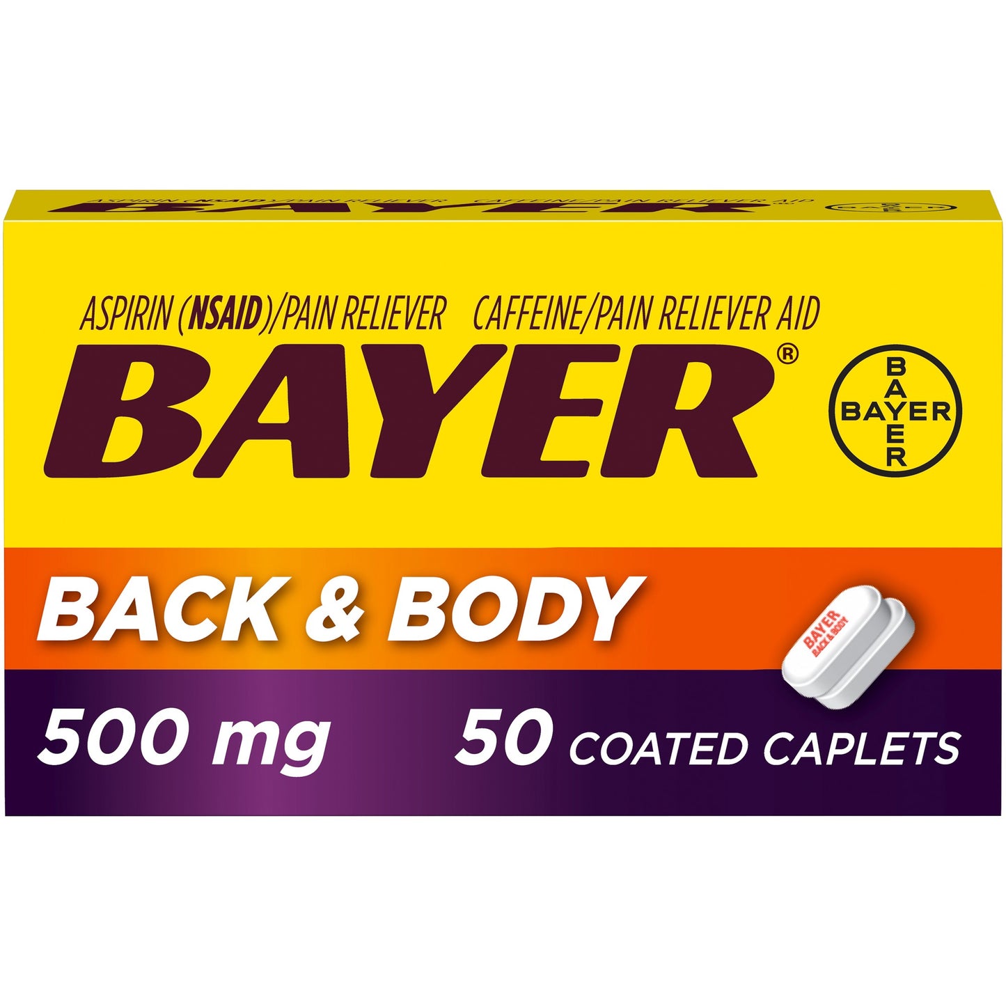 BAYER X/STR BACK & BODY PAIN CAPLET 50