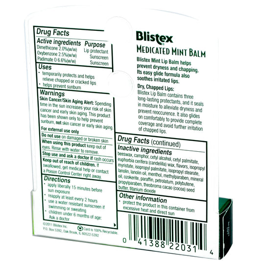 BLISTEX MEDICATED MINT .15 OZ