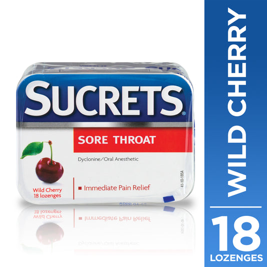 SUCRETS LOZENGES WILD CHERRY 18