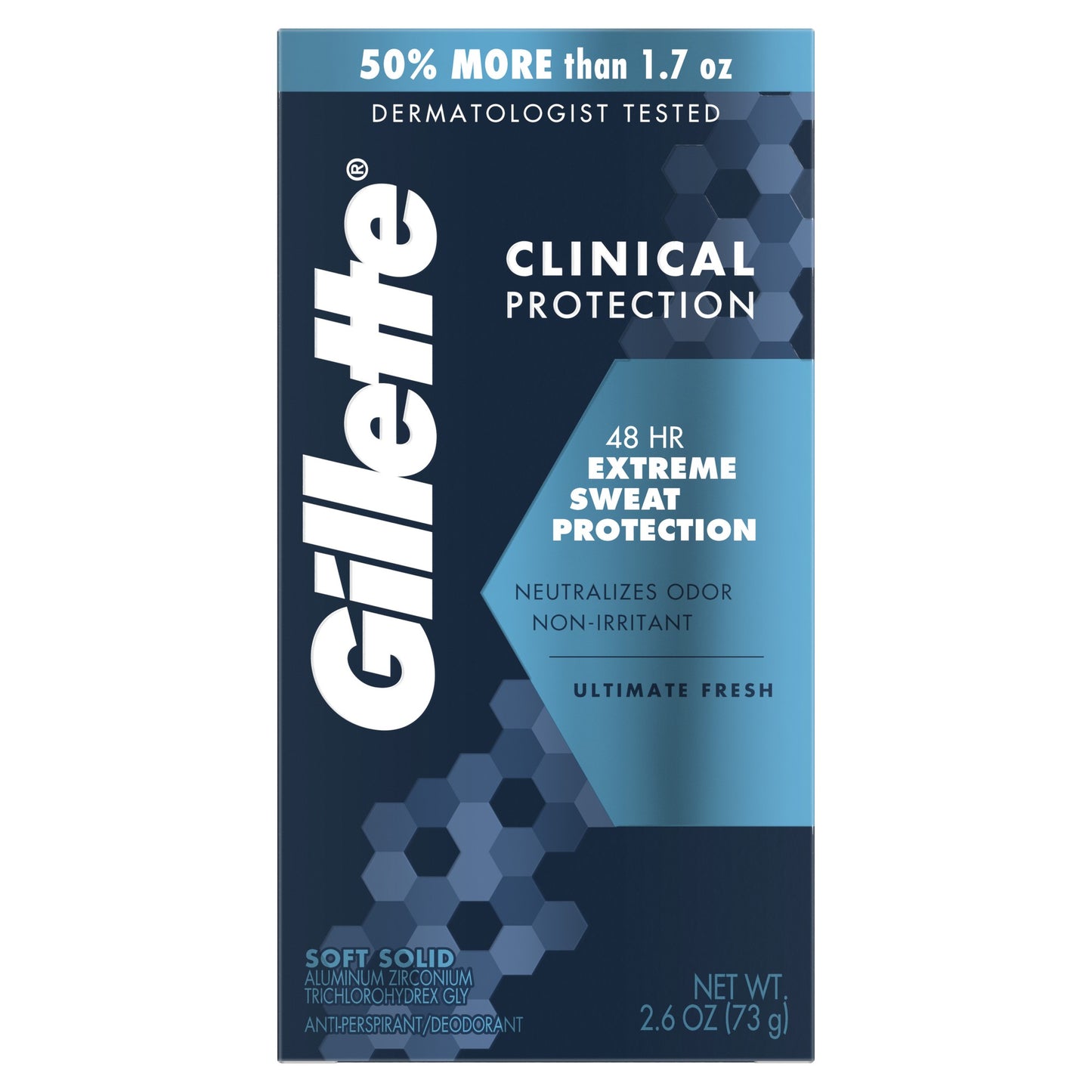 GILLETTE CLINICAL SOFT SOLID ULT FRESH 2.6 OZ