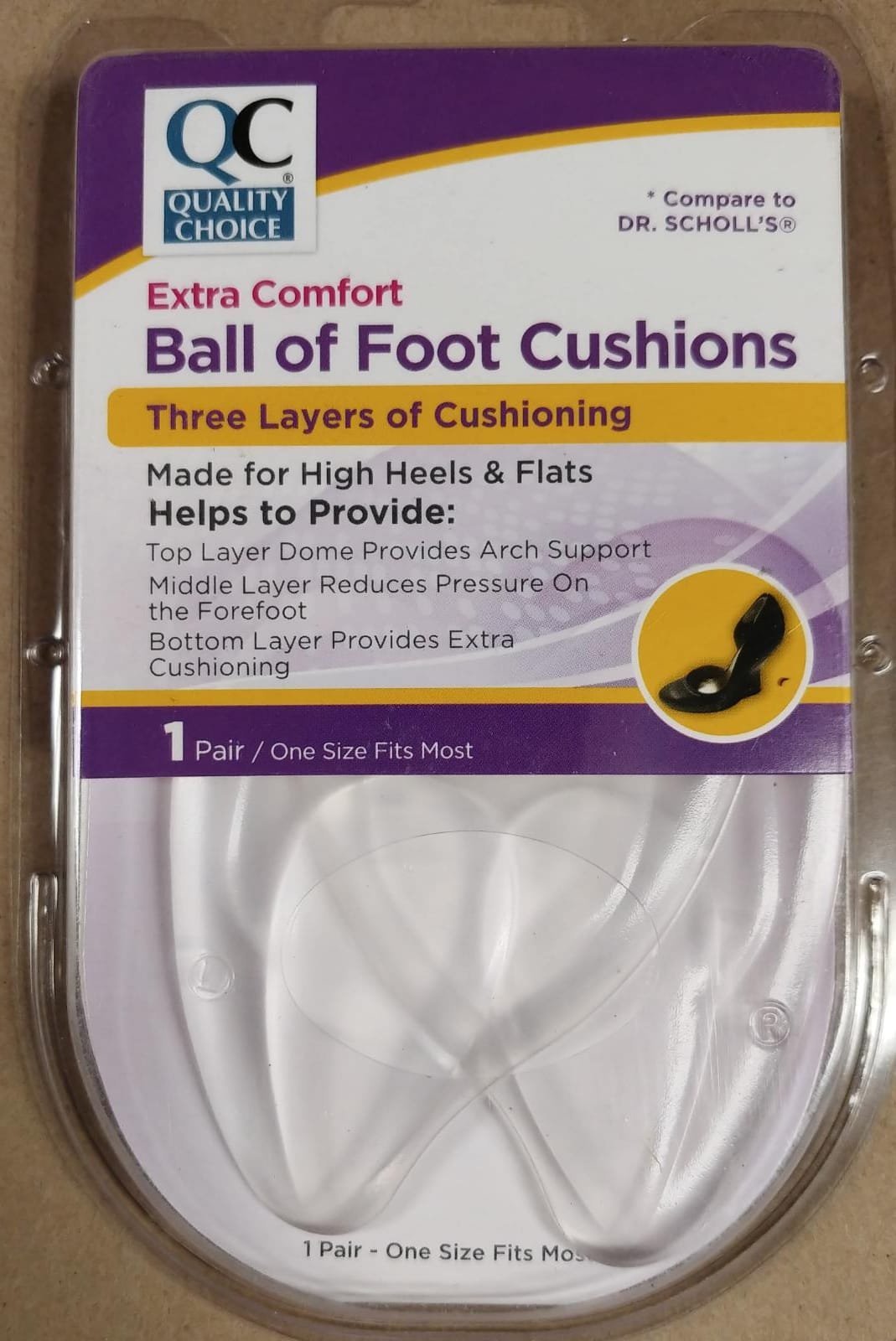 QC CLEAR BALL OF FOOT WOMEN OSFM PR