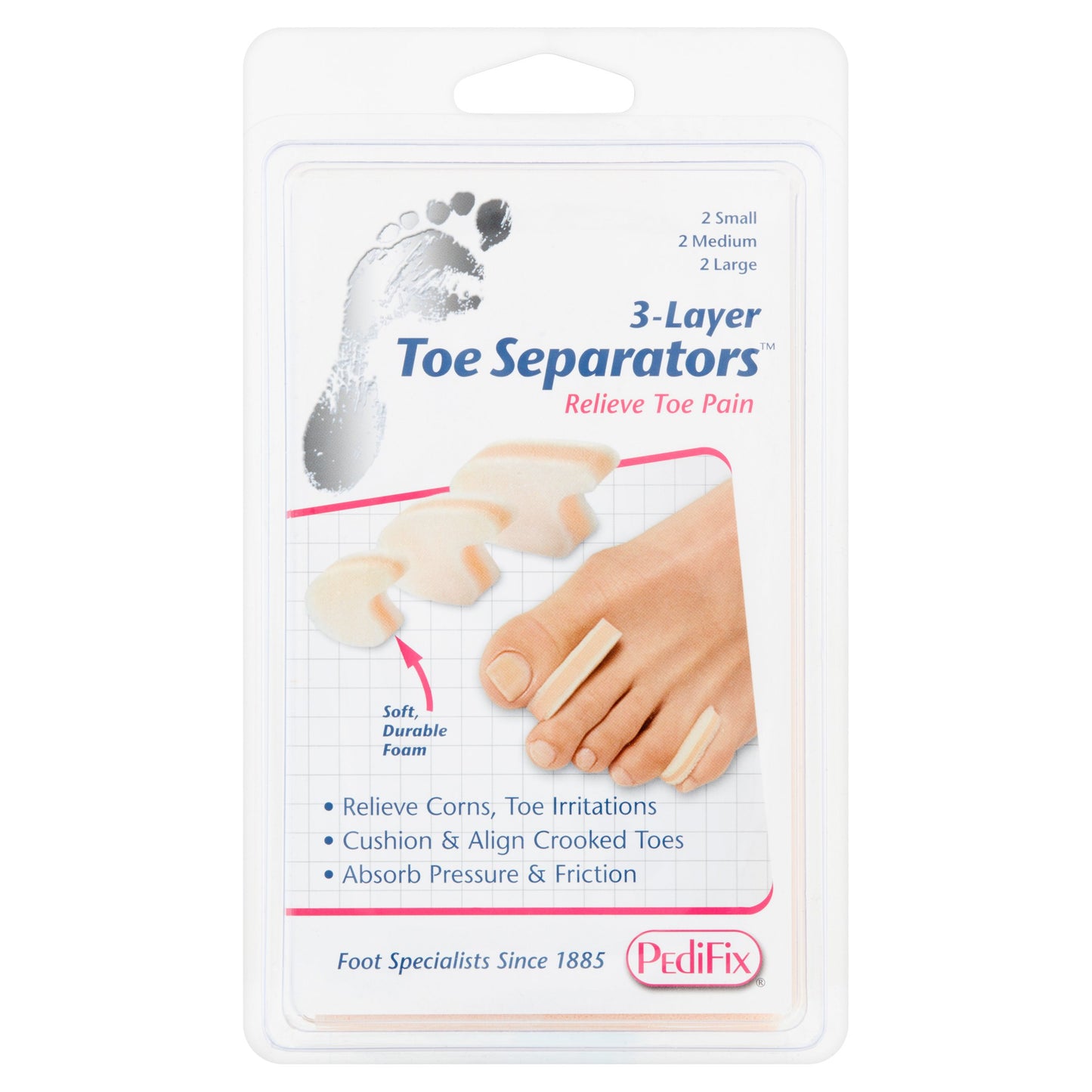 TOE SEPARATOR FOAM CUSHION ASST PK/6